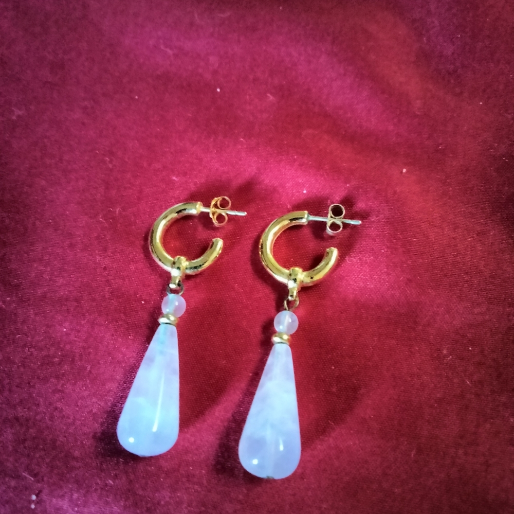 Pink Rose Quartz Earrings